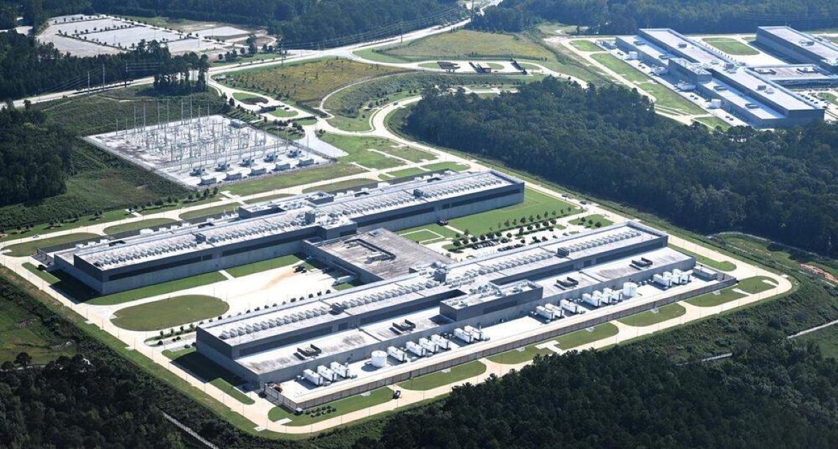 Aerial view of a data centre